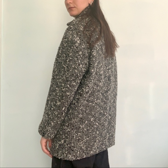 H&M black and white cocoon coat size 14 - Picture 4 of 5